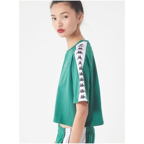Kappa Banda Atum Boxy T-shirt size Small Green Athleisure Slightly Cropped - Picture 3 of 10